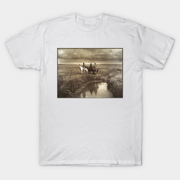 Three Native American Blackfoot Chiefs, Montana 1900 Edward S Curtis T-Shirt by rocketshipretro